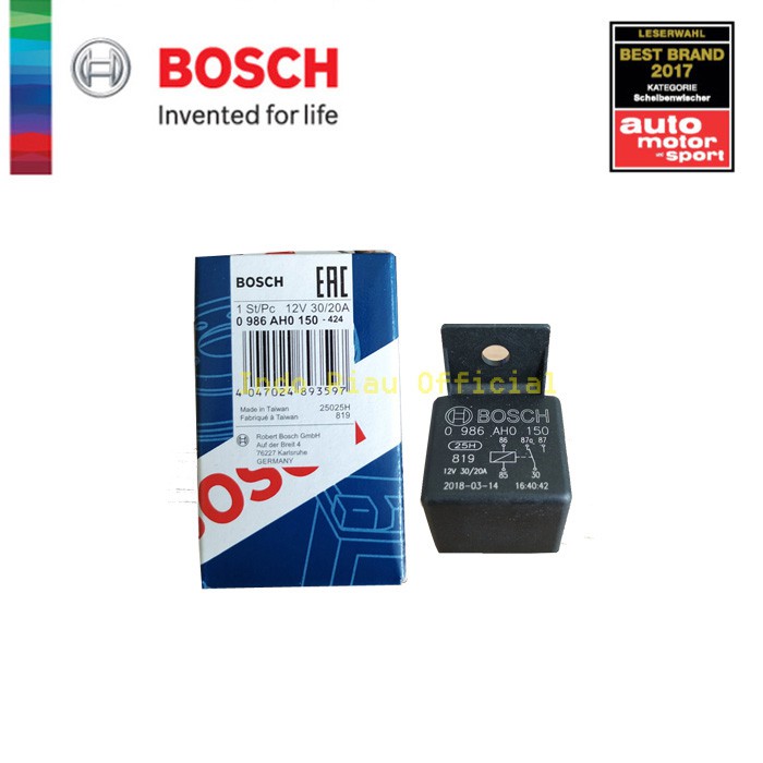 Jual Relay 5 kaki 12V 30A Asli Bosch Relay 5 pins 12V 30A 0986AH0150
