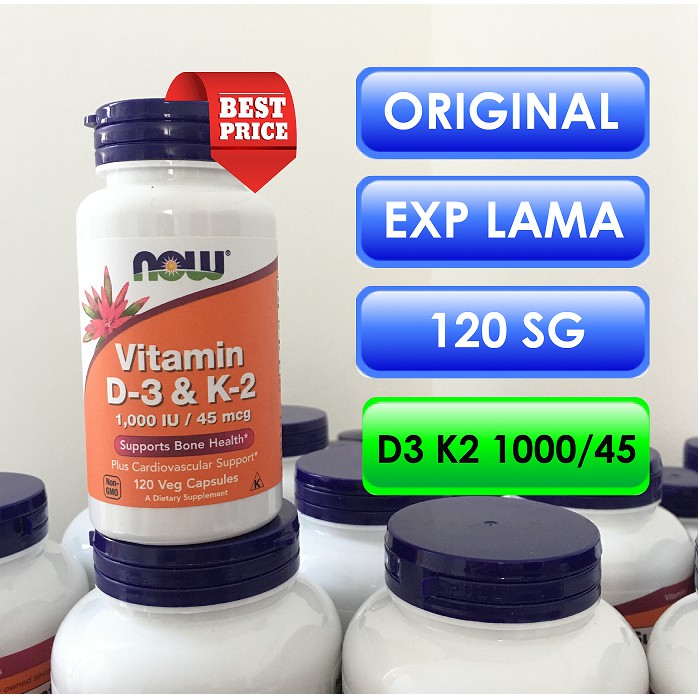 Jual VITAMIN D3 K2 1000 IU NOW FOODS 120 VEG CAPS BEST VALUE PRICE