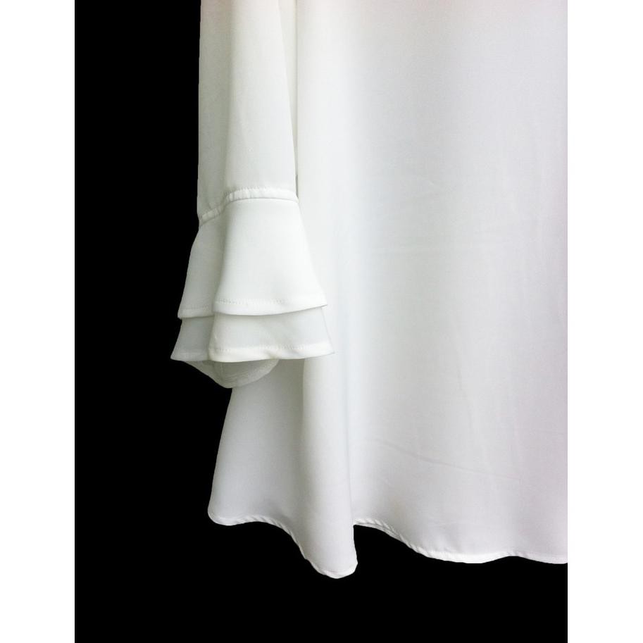 Blouse Atasan Wanita Big Size 2L, 3L, 4L & 5L Warna Putih Tulang  Blus Jumbo