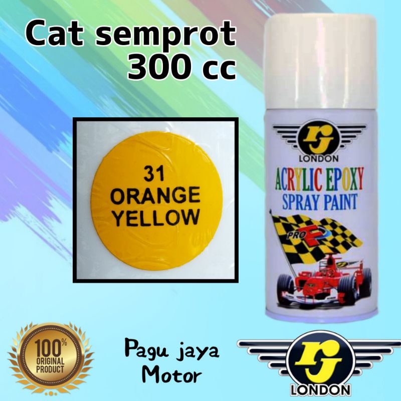 pilok pilox 300ml orange yellow rj london cat semprot spray paint