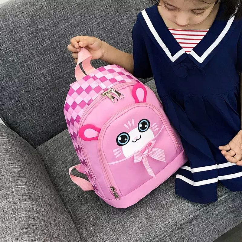 BATOSAI KARTUN KUCING - Tas Anak Sekolah Simple SD dan TK Laki Laki Garsel FKT 5929 Paket Gendong Ransel Perempuan Punggung