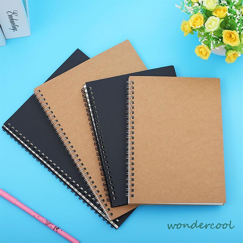 A5 Kraft Paper Coil Book Simple Student Notebook Meeting Notepad Buku Akuntansi Portabel-Won
