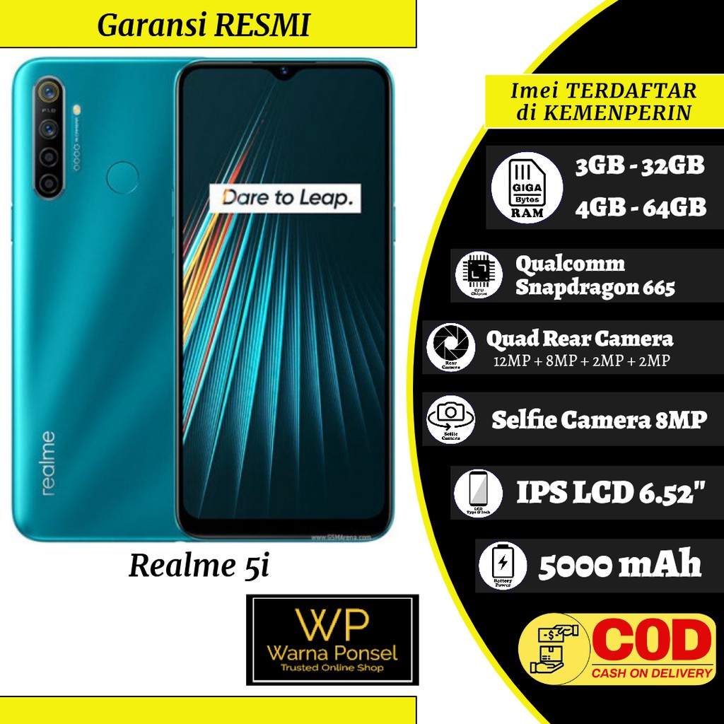 Realme 5i  3 32GB 4 64GB Garansi Resmi Shopee Indonesia