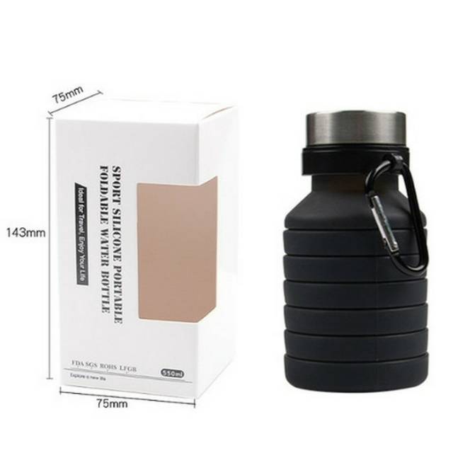 Botol Air 550ML - Collapsible Silicone Water Bottle 550ML