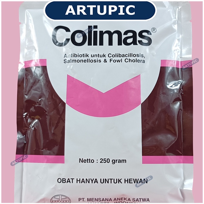 Colimas 250 gram Obat Collibacciolosis Salmonella Fowl Cholera Snot CRD Berak Kapur Kolera Koli