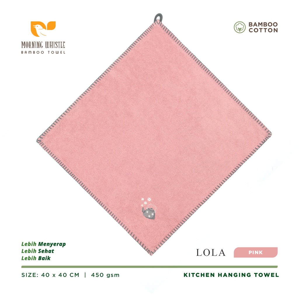 Serbet Lap Tangan Terry Palmer Morning Whistle Bamboo LOLA / Kitchen Towel / Hand Towel 40 x 40 cm