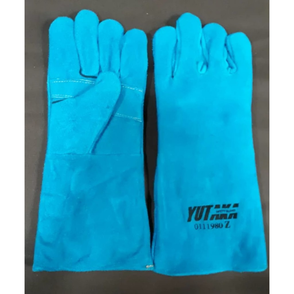 sarung tangan YUTAKA WELDING GLOVE 14 Inch Hijau Tosca/sarung tangan las yutaka 14 inch tosca