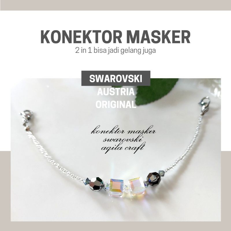 KONEKTOR MASKER SWAROVSKI/KALUNG MASKER SWAROVSKI/1 SET KONEKTOR DAN STAP MASKER SWAROVSKI