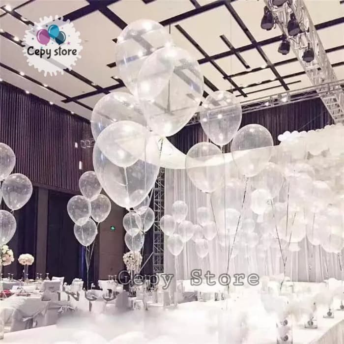 Balon Latex Transparant / Balon Latek Bening 12 inch Perpack isi 100