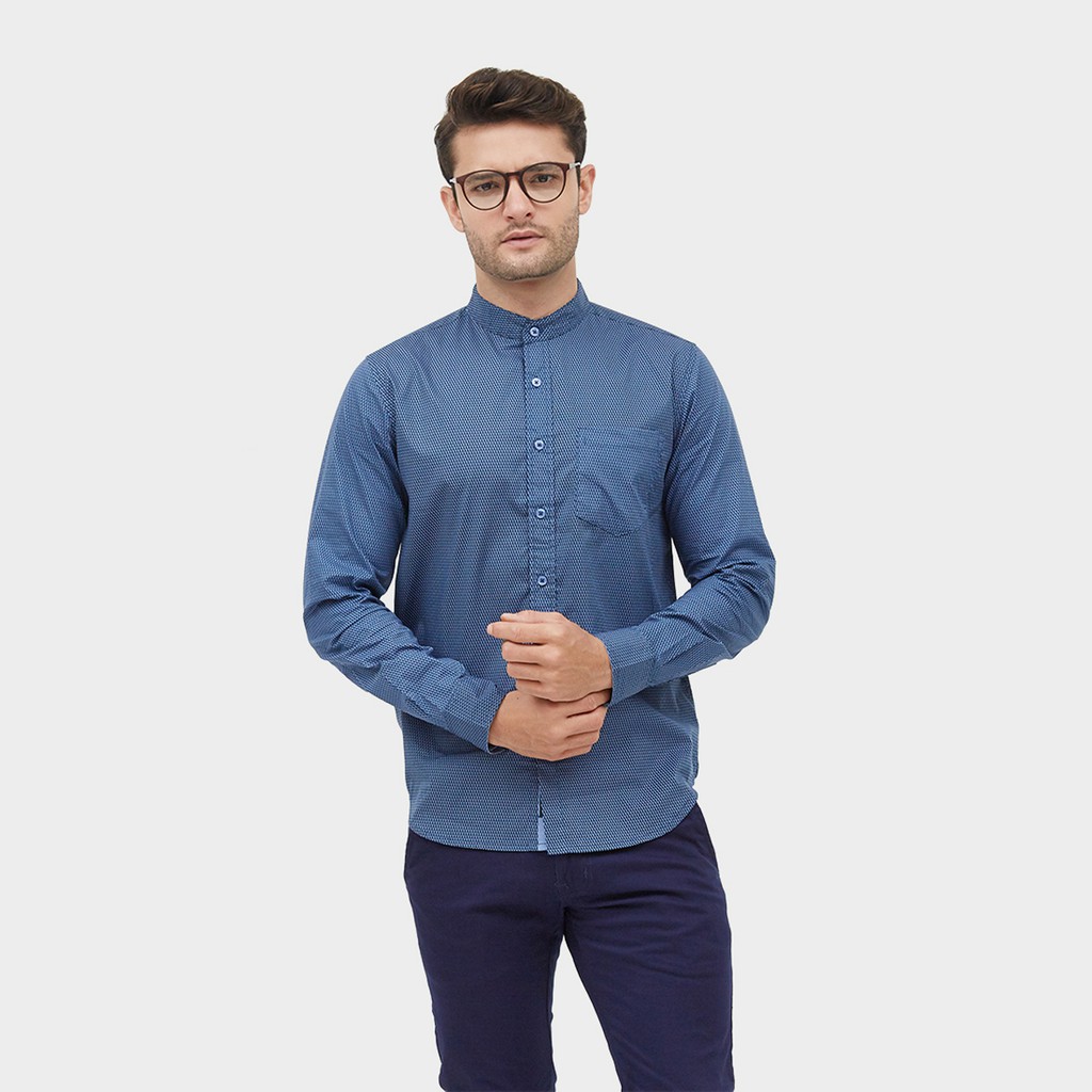 Brand Revolution - Kemeja Lengan Panjang Pria Slimfit Duchamp Navy
