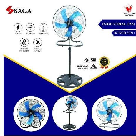 Kipas multifungsi SAGA 18 inch Baling Besi industrial fan SIF-1803
