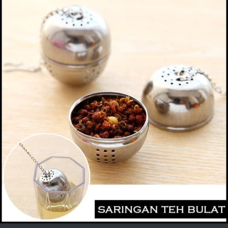 【GOGOMART】Saringan Teh Bahan Stainless Steel - Model Bulat