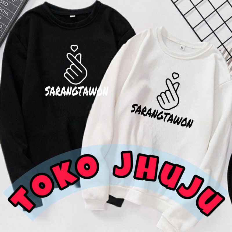 Basic Sweater Humor Korean Style sarangheo x sarangtawon // bukan Sweater bts nct treasure enhypen