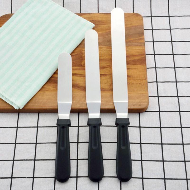 [JUALSEMUA18](0047-49)Stainles Steel Butter Cake Cream Knife Spatula/Spatula Gagang plastik pvc