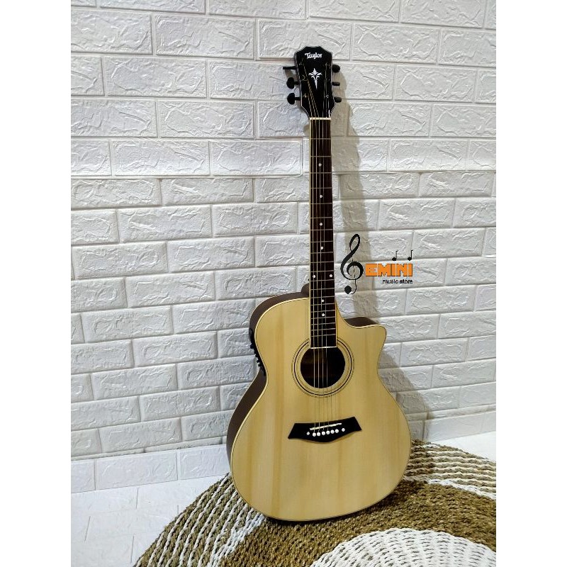Gitar Taylor Akustik Elektrik Natural