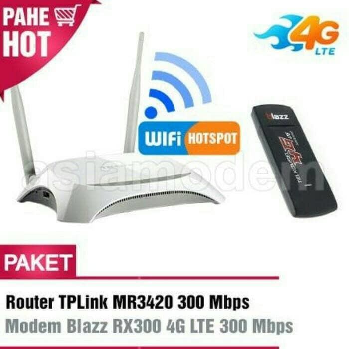Paket Modem 4G + Router wireless MR3420 3G/4G USB Online camera CCTV