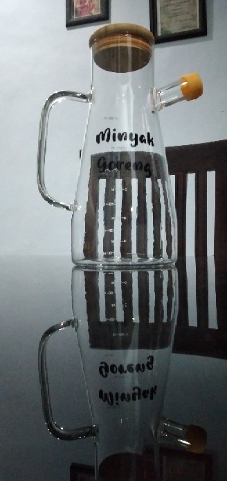 Botol Tempat Minyak Teko Teh Tutup Bambu / High Borosilicate Glass Jar With Bamboo Lid Im-016