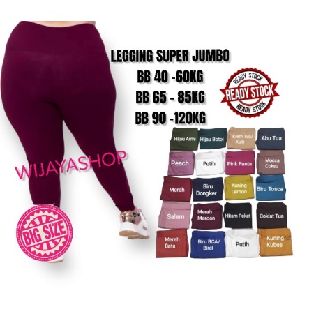 CELANA LEGGING PANJANG SUPER JUMBO BAHAN SPANDEK PREMIUM UKURAN XXL XXXL Polos BB 80KG - 120kg