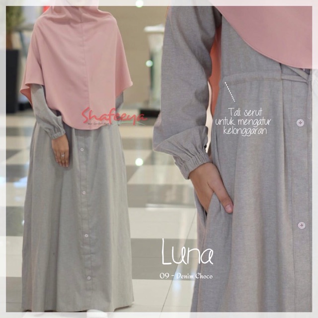 Gamis Luna Denim Dress Shafeeya