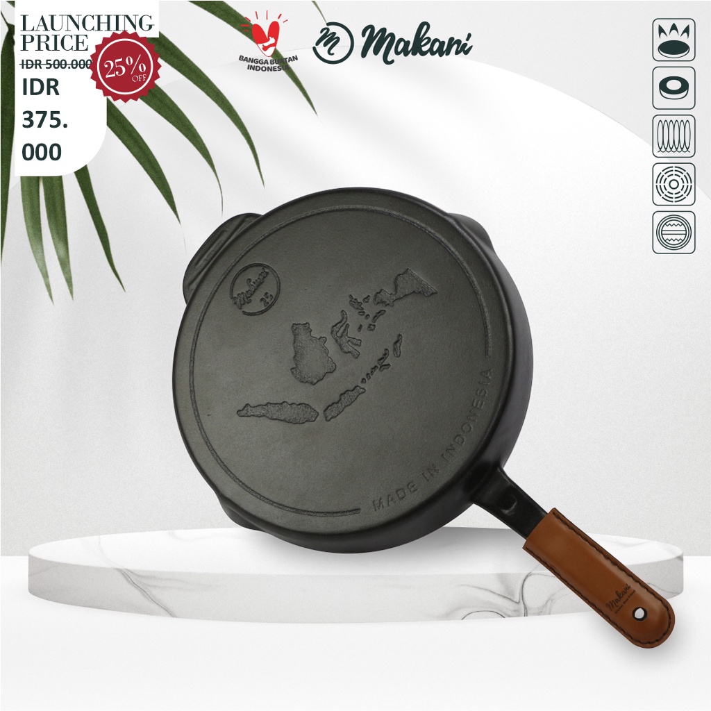 MAKANI Cast Iron enamel Skillet Fry Pan - 25CM