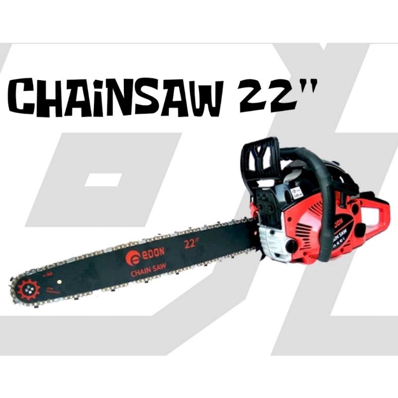 MESIN CHAINSAW 22 INCH EDON 2 TAK GERGAJI POTONG KAYU POHON CHAIN SAW