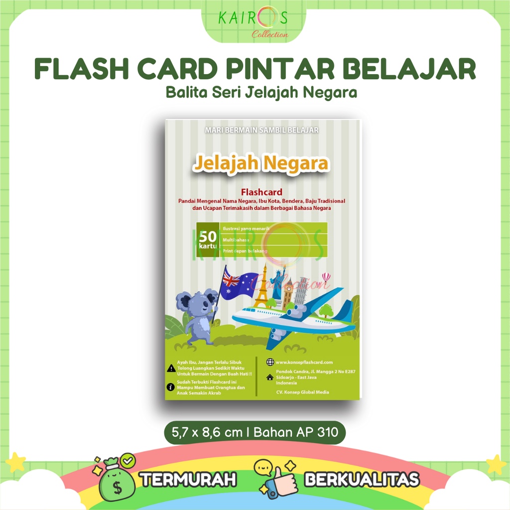 Flashcard Kartu Belajar Anak Seri Jelajah Negara