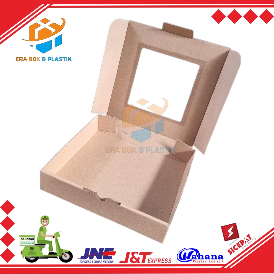 Karton Die Cut 25x25x5 cm Dengan Mika | Dus Pizza