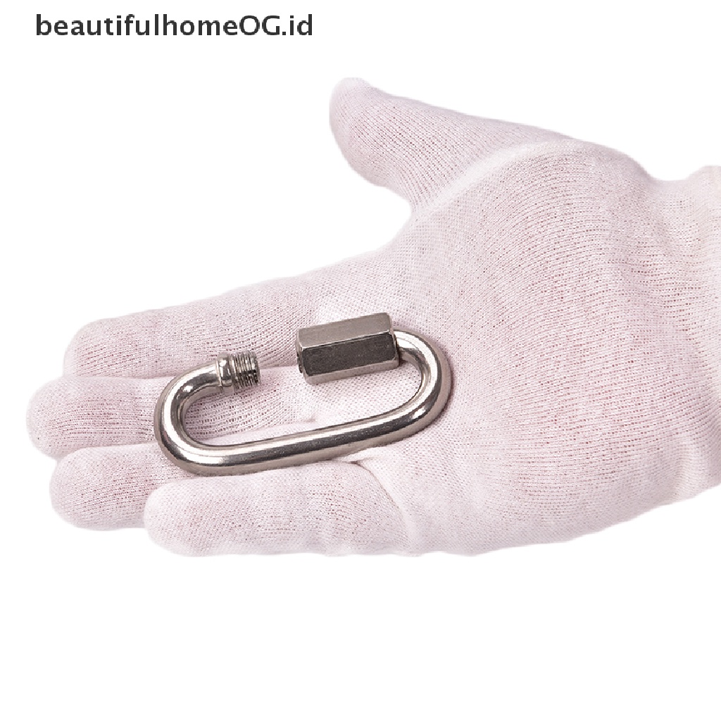 / Beautifulhomeog.id / Set Carabiner Stainless Steel Dengan Kunci Sekrup Untuk Panjat Tebing