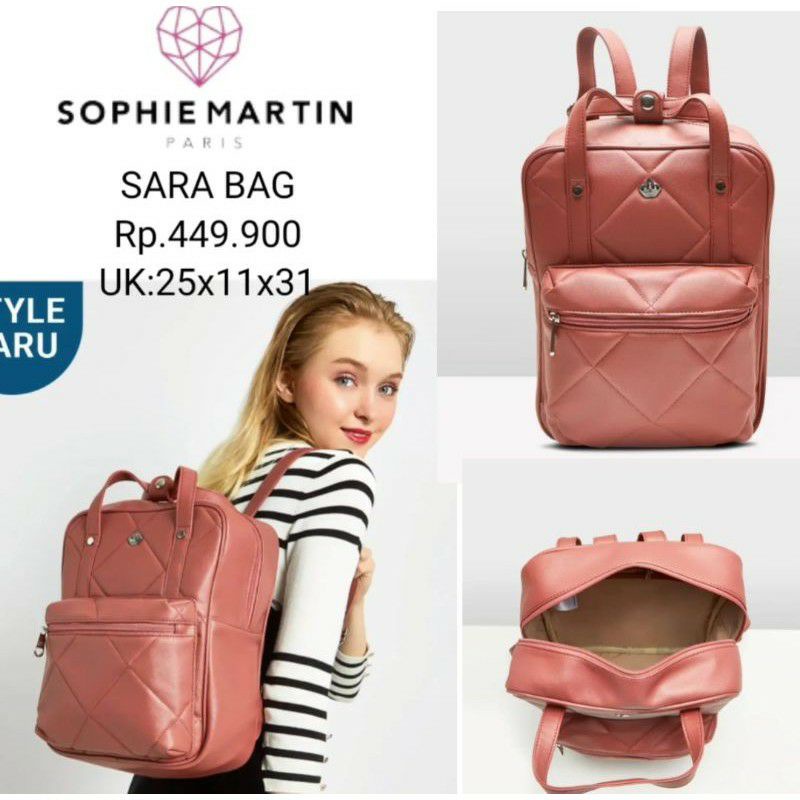 TAS SARA  SOPHIE MARTIN PARIS TAS RANSEL TERBARU DISKON SHOPEE