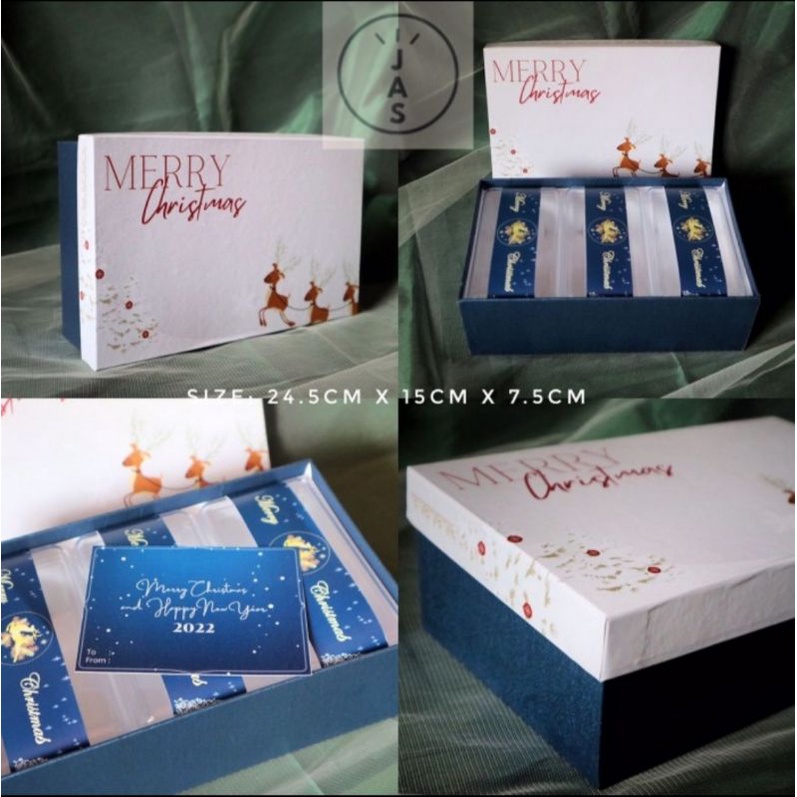 

kotak kue 24,5x15x7,5 hard box / hand made / box kue edisi natal