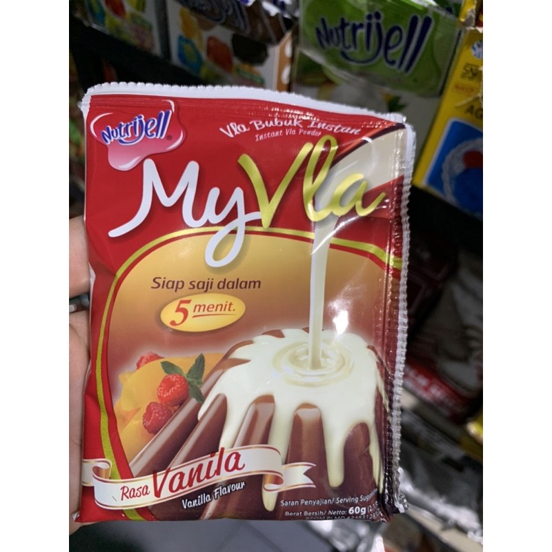 

myvla cokelat vanilla vla pudding coklat dan vanila nutrijell 63gr