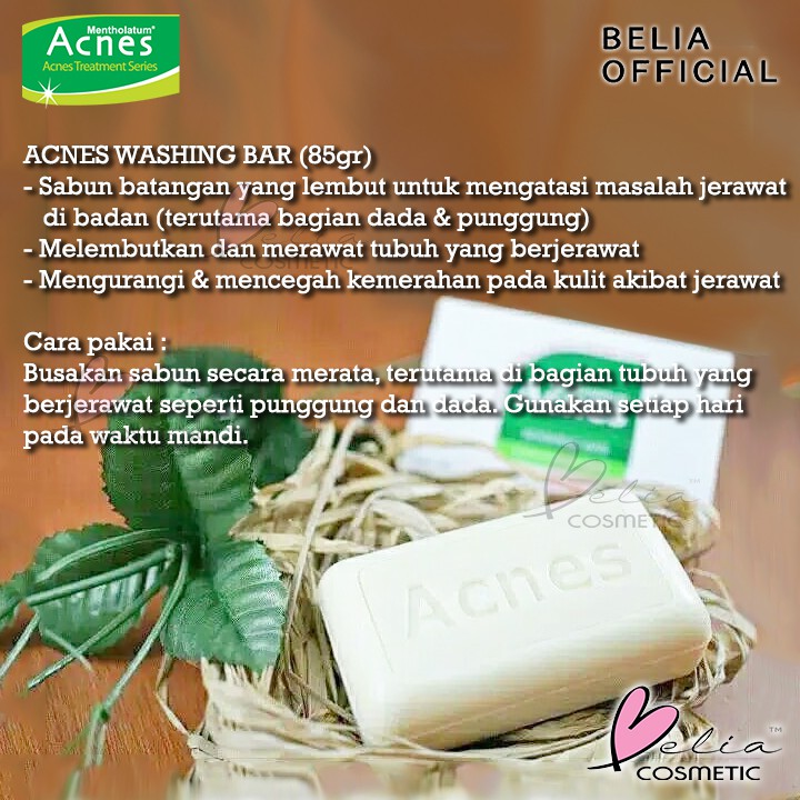 ❤ BELIA ❤ Acnes Creamy Wash Foaming Washing Bar 50g 80g 100g | Sabun cuci muka anti jerawat badan | BPOM