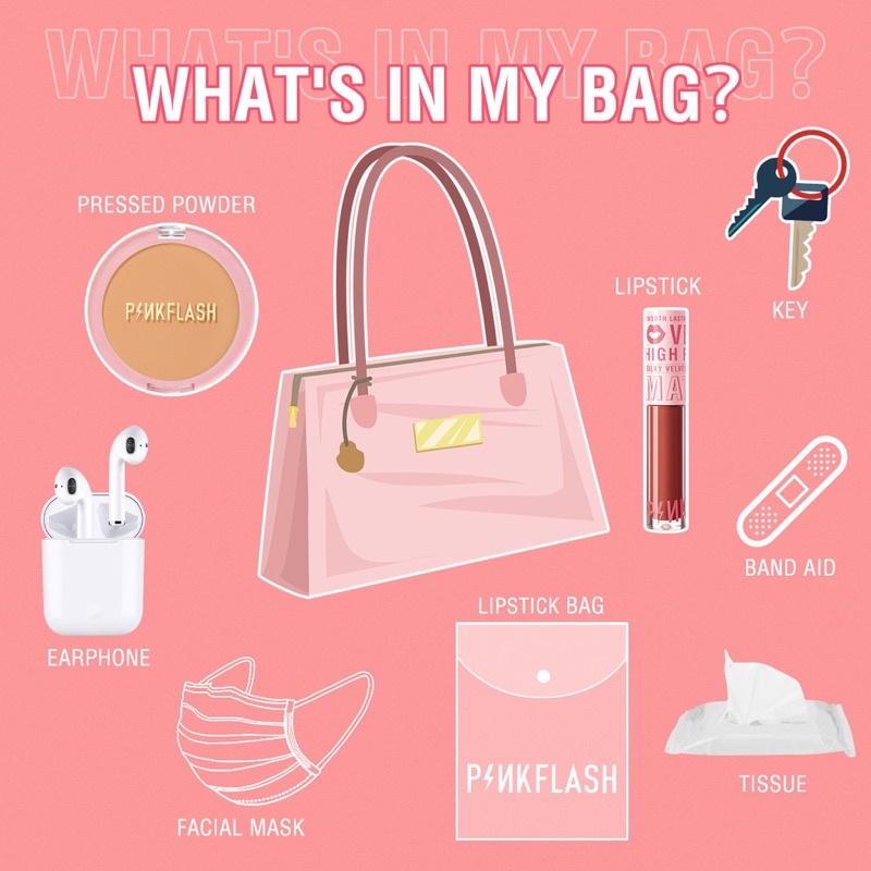 PINKFLASH Waterproof PVC Pouch Travel Transparent Lipstick Bag