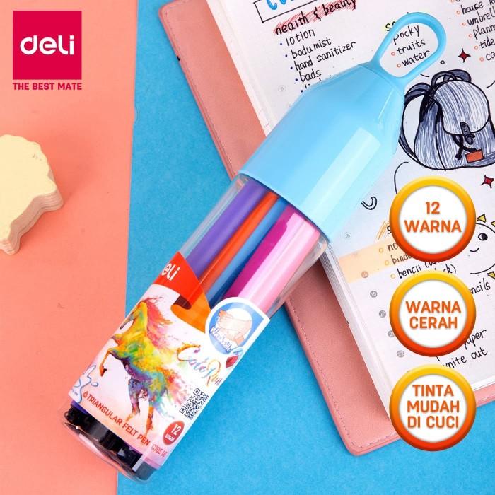 

Deli EC10506 Felt Pen Washable 1.0mm 12C / Spidol Mudah di Hapus Berkualitas