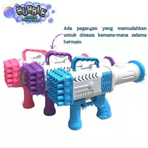 Bubble Gun Tembakan Balon Busa Bubble Gun Pistol Besar Jumbo 25 Lubang Bubble Gun Roket