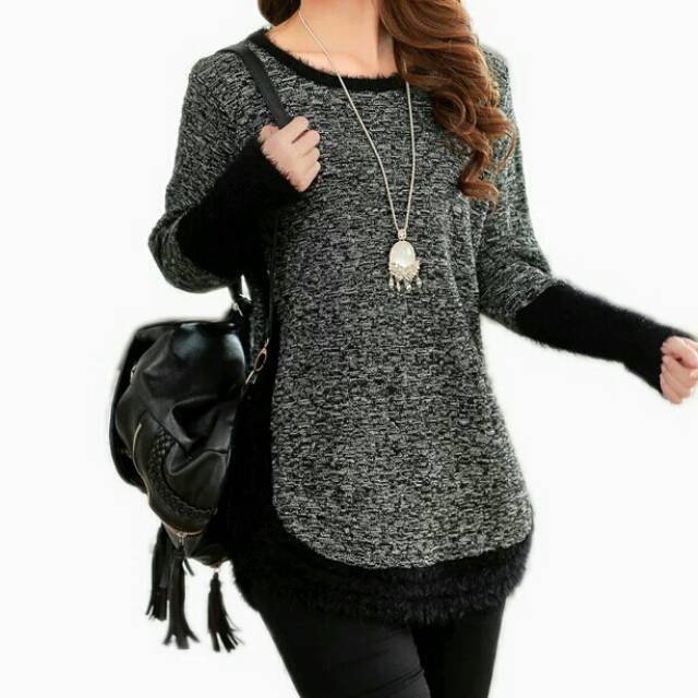 Sweater winter bulu import / sweater wanita