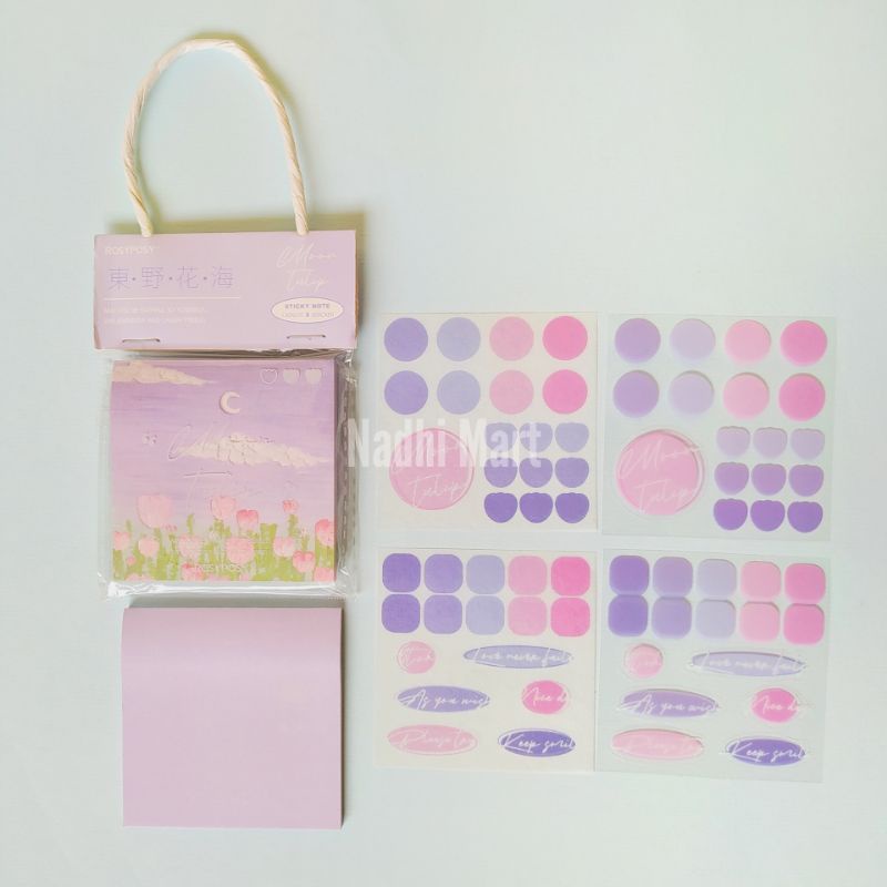 STIKER STICKY NOTE STIKER STICKY NOTES STIKY NOTE MEMONSTICJY NOTE / FLOWER STICKY STIKER FLOWER ROSE-Moon tulip