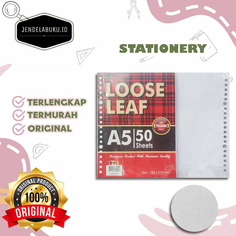 

LOOSE LEAF 50 DOT TITIK HORE A5 B5 50 Lembar