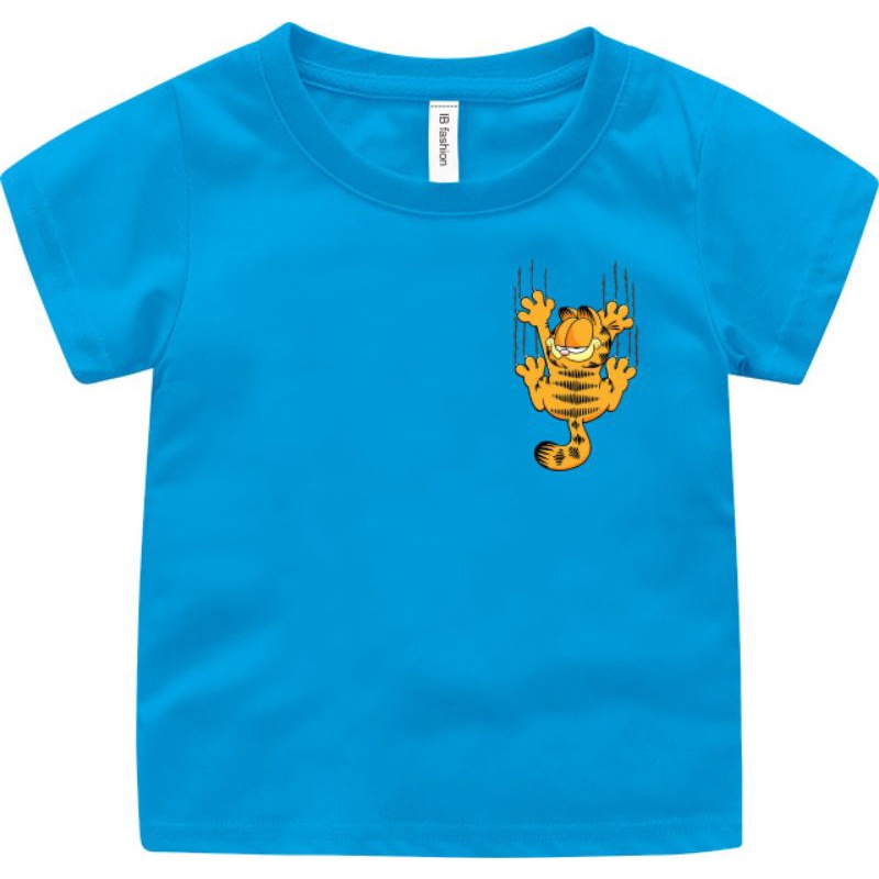 ((IB))KAOS ANAK2 UNISEX/LOGO KUCING GARFIELD DIGITAL SABLON