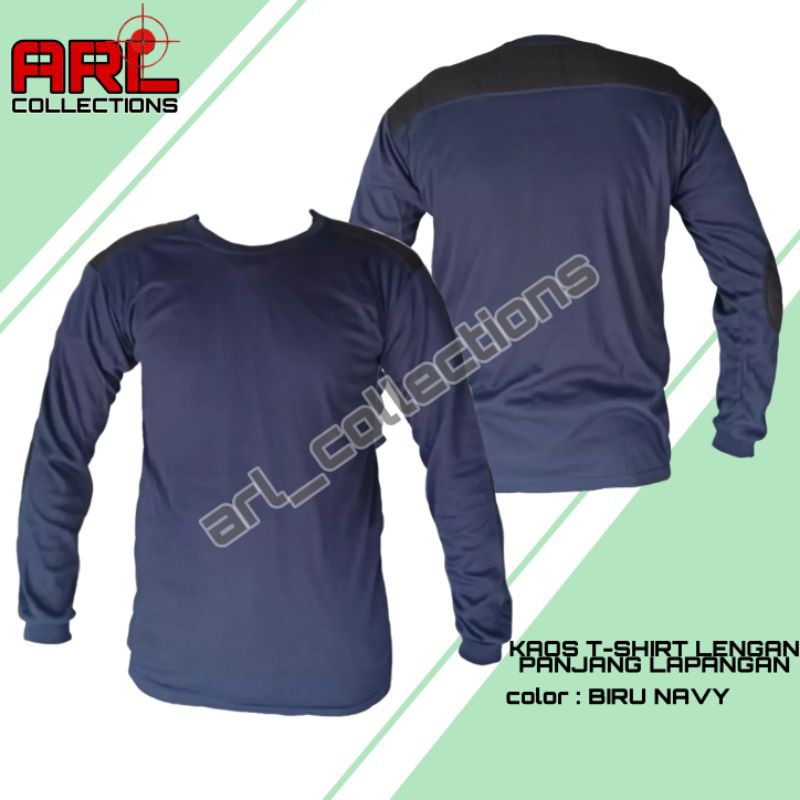 BAJU KAOS T-SHIRT LENGAN PANJANG BIRU NAVY/KAOS DECKER PANJANG POLOS/KAOS LENGAN PANJANG LAPANGAN