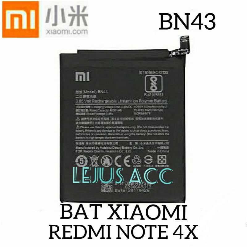 Baterai Batre Battery Xiaomi Redmi Note 4X BN43 BN 43 original