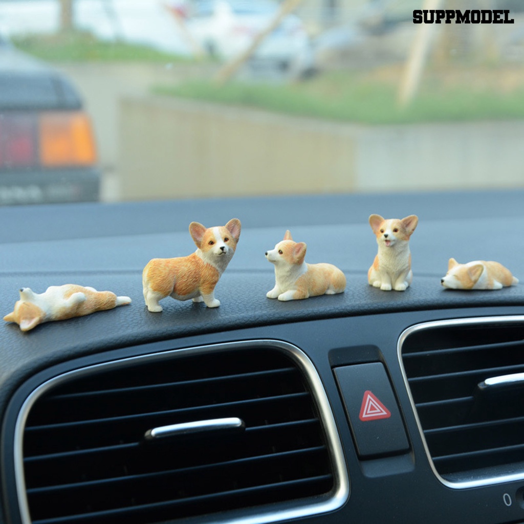 Suppmodel Miniatur Anjing Corgi Untuk Dekorasi Taman / Kantor DIY