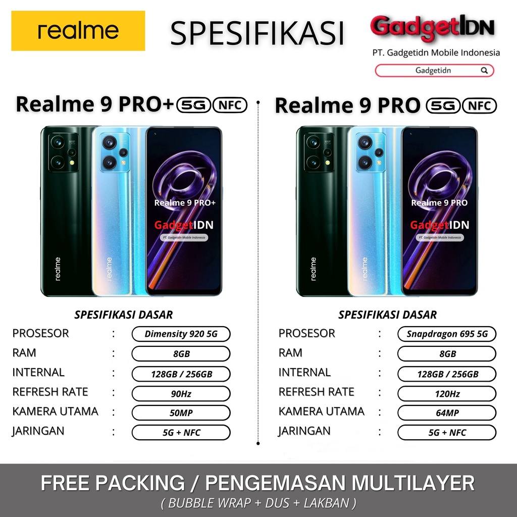 REALME 9 PRO + / 9 PRO 8/128GB 8/256GB GARANSI RESMI REALME 9PRO