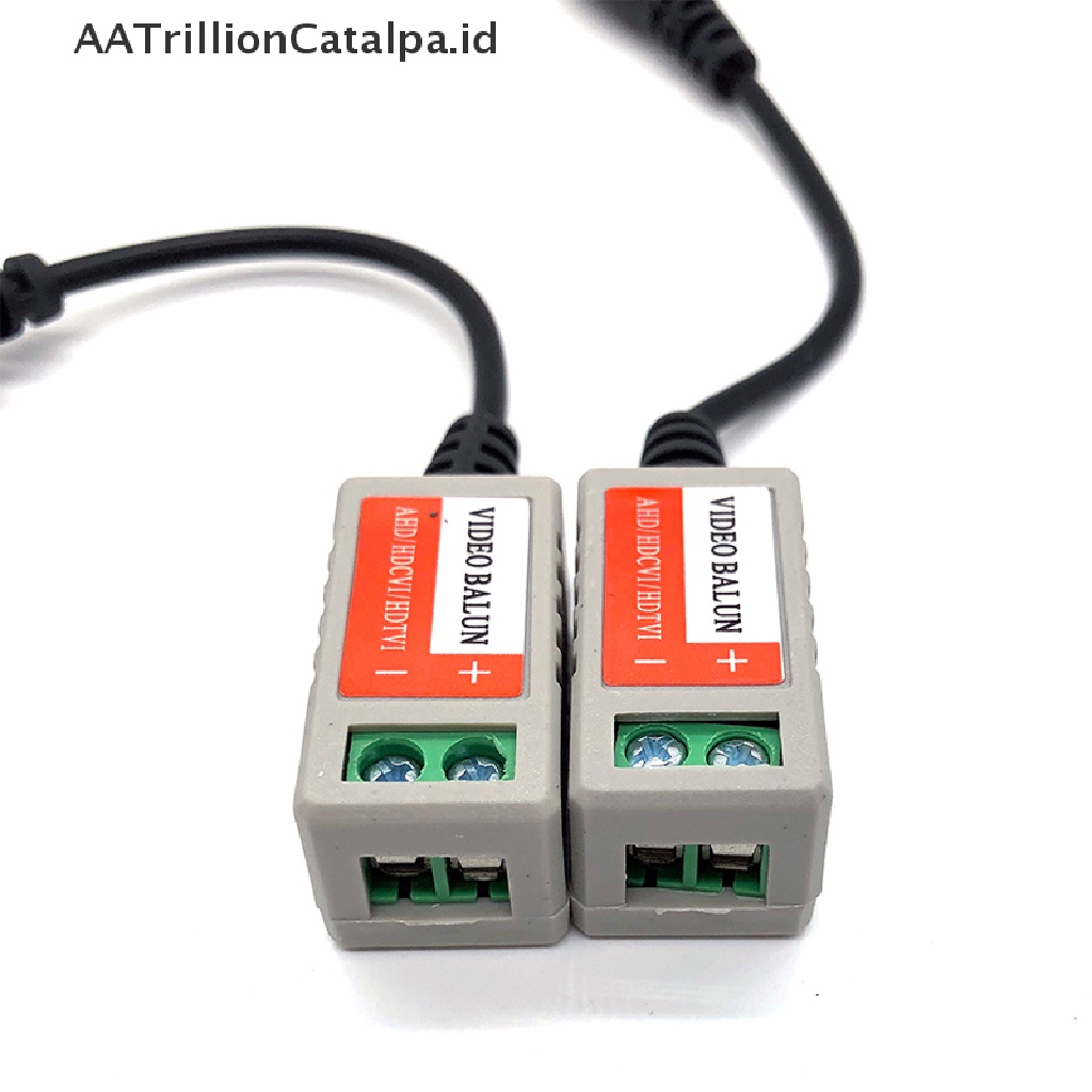 Aatrillioncatalpa 2pcs Kabel AHD / CVI / TVI BNC Video Balun Pasif CAT5