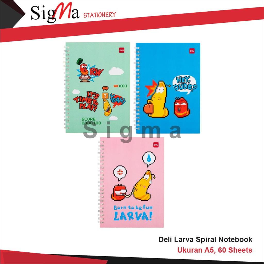 

Notebook Spiral A5 (Pcs) DELI LARVA ELA560