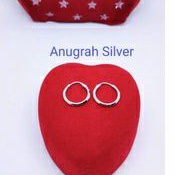 Anting ring/anting hoops polos anak/remaja kilau perak asli 925/Silver lapisan emas putih murni!!!!