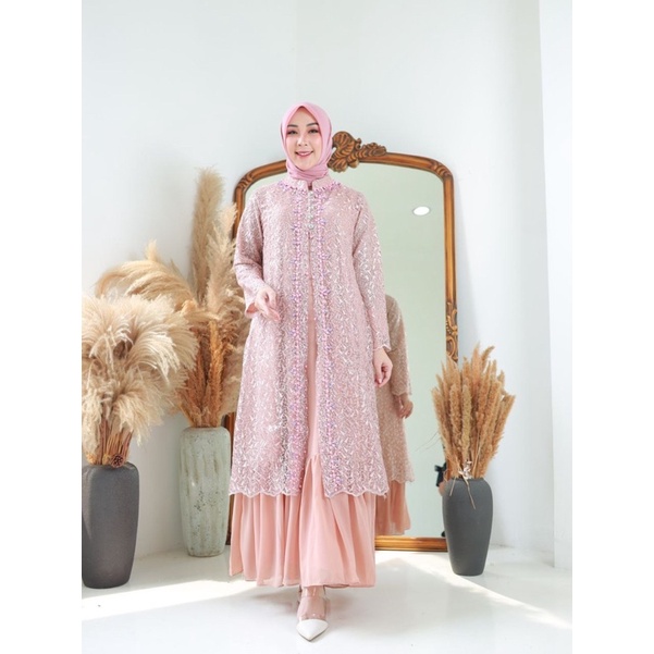 AGNELA DRESS - Dress Pesta - Gamis Pesta - Gamis Tanahabang Collection - Gamis Mewah - Baju Seragam 