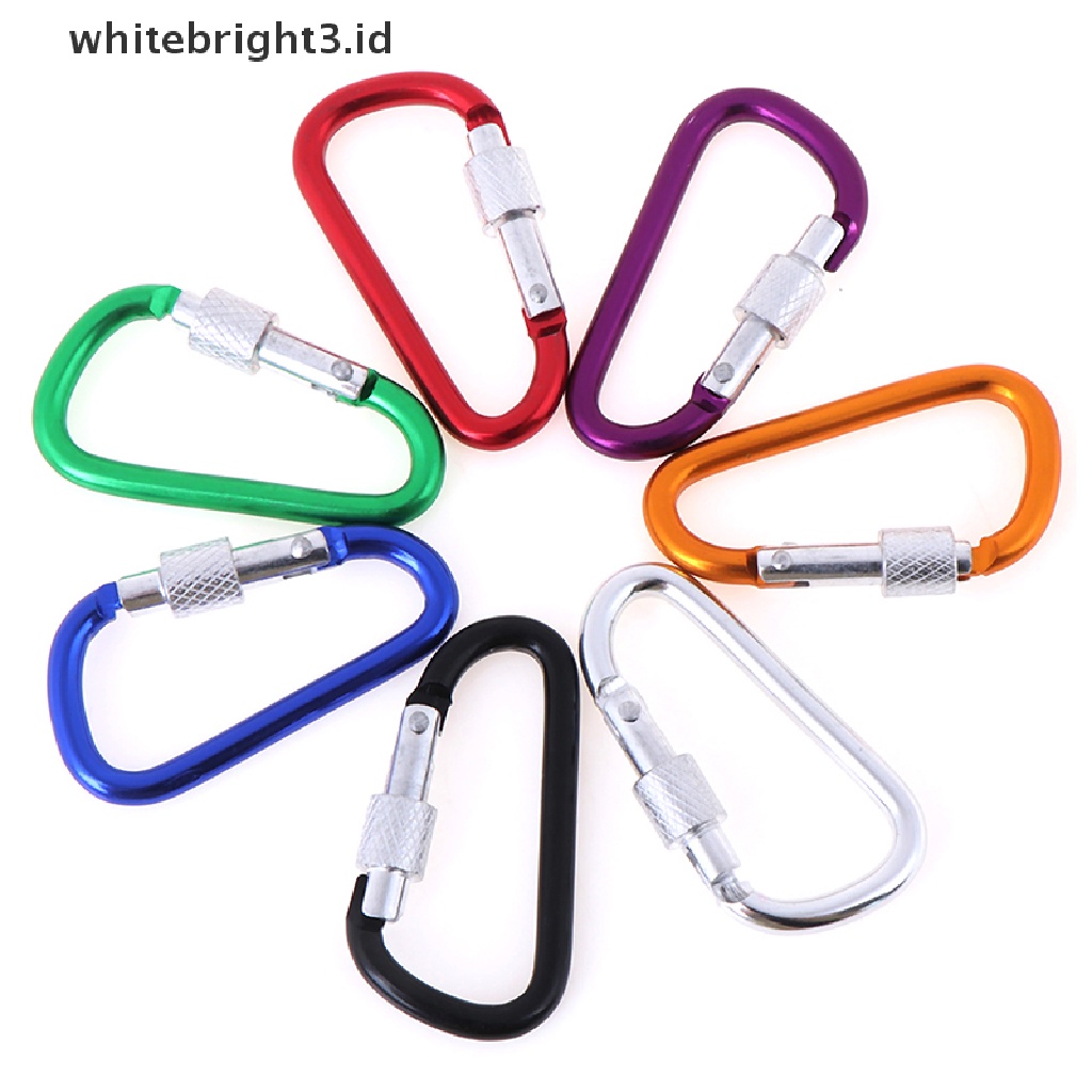 (whitebright3.id) 2pcs Carabiner Bentuk D Bahan Aluminum Untuk Outdoor