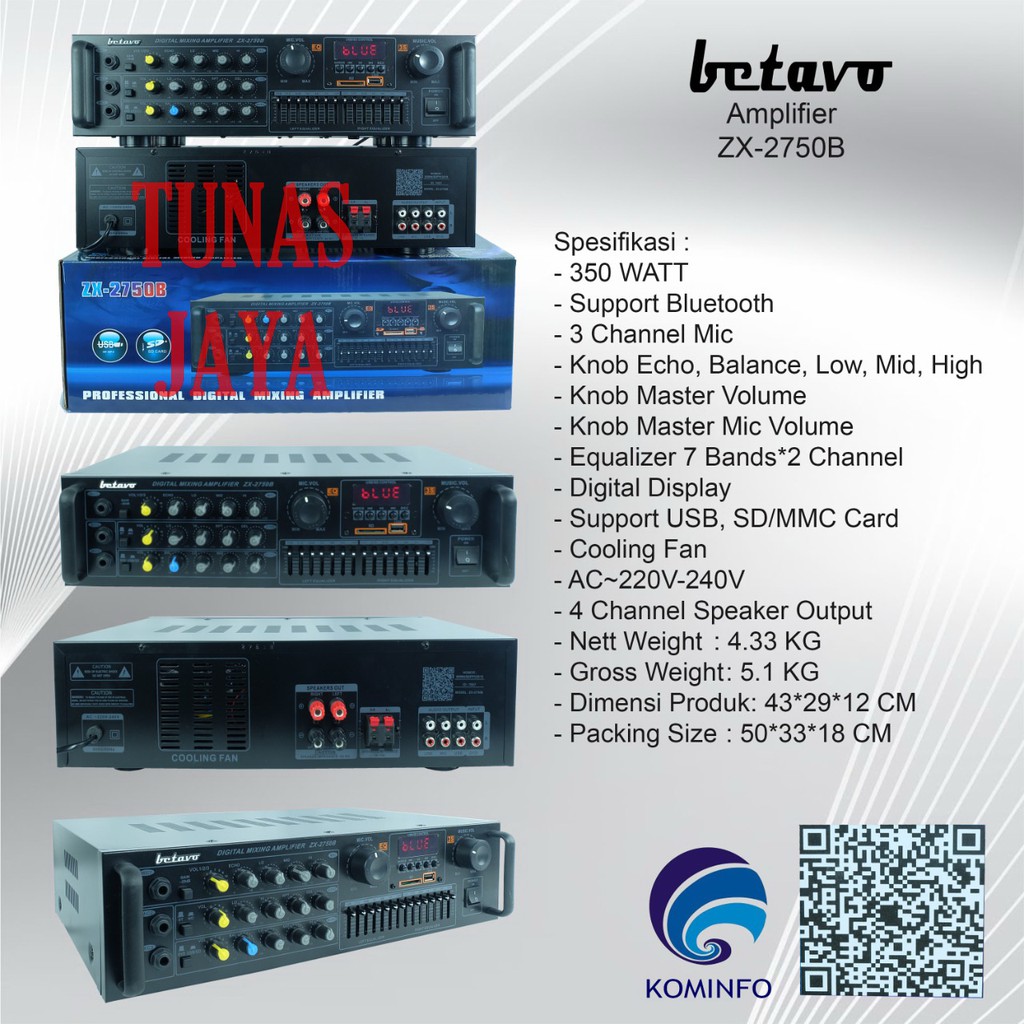 Amplifier Betavo ZX 2750B/ ZX2750B/ ZX 2750 B Bluetooth