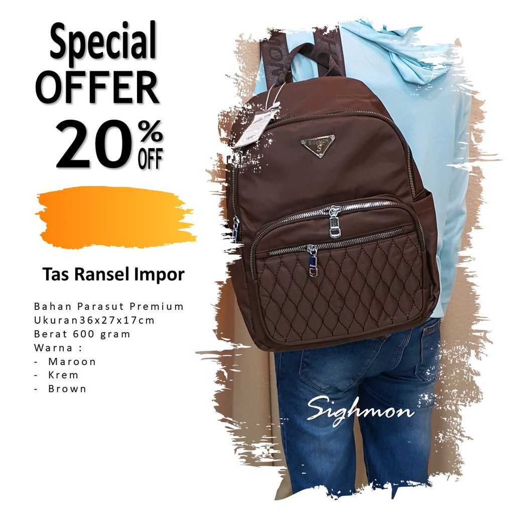 Sighmon Tas Ransel Impor Wanita 1049.
